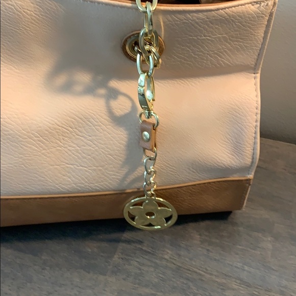 Bueno Two-Tone Handbag with Chain Accent - Picture 2 of 9